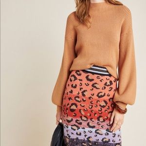 NEW Leopard print sweater-knit pencil skirt
